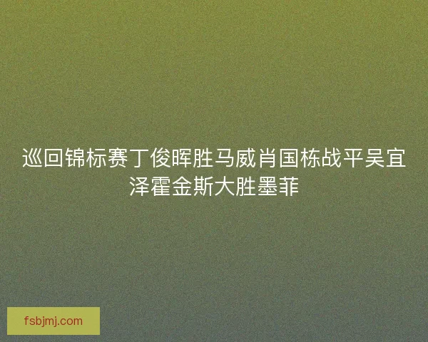 巡回锦标赛丁俊晖胜马威肖国栋战平吴宜泽霍金斯大胜墨菲 巡回锦标赛丁俊晖胜马威肖国栋战平吴宜泽霍金斯大胜墨菲