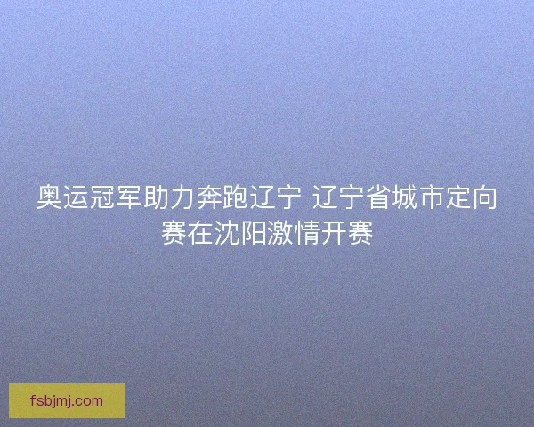 奥运冠军助力奔跑辽宁 辽宁省城市定向赛在沈阳激情开赛